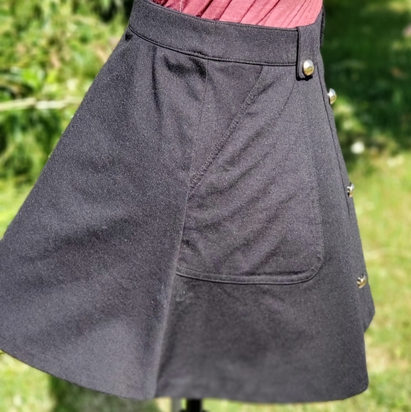 Button front skirt sz Sm, black - Picture 7 of 14